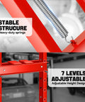 Heavy Duty 20 Ton Hydraulic H Frame Shop Press With Adjustable Stamp Plate showcasing heavy-duty springs and 7 adjustable height levels.