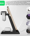 Side view of 3 In 1 Fast Wireless Charging Station For iPhone 17 16e 16 15 14 13 12 11 X Pro Max Apple Watch And AirPods Pro 4 3 2