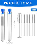 Bulk 50 Pieces 0.4 mm Stainless Steel 3D Printer Nozzle Cleaning Kit with storage bottles shown with needle dimensions