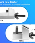 Front view of Feekoon 2-pack metal hose pinch clamps for automotive hoses up to 1 in.