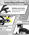 Hand brake details on Motocross Style 16 Inch Kids Bike For Boys And Girls Ages 4 Through 7 With Training Wheels, water bottle, fenders
