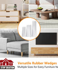 Clear Flexible Plastic Shim Kit 12pc For Home Improvement with visible rubber wedges for furniture leveling and protection.