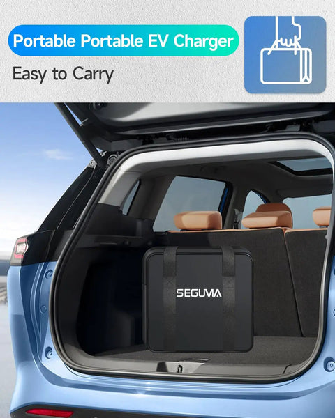 Level 2 EV Charger With 32 Amp Adjustable Current 25 Ft UL Listed Cable NEMA 14 50 Plug Portable On The Go EVSE Car Charger for Road Trips
