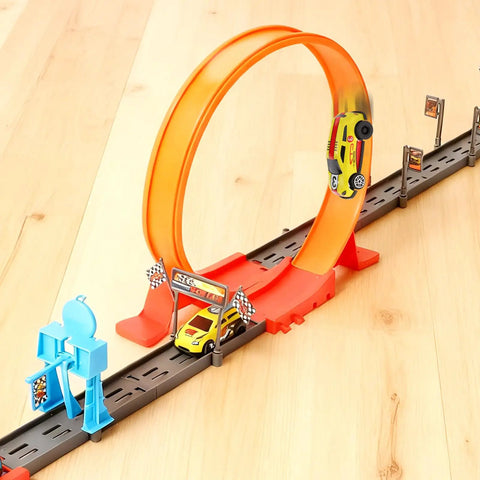 Crazy Fun 360 Degree Loop Track With Eight Loops And Five 1 To 64 Scale Toy Cars Easy Storage Perfect Gift For Boys Aged 3 To 7