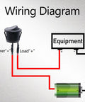 Wiring diagram for 10 Pack Round Rocker Switch On Off Toggle 12V Pre Wired 2Pin Spst 10A Heavy Duty Housing.