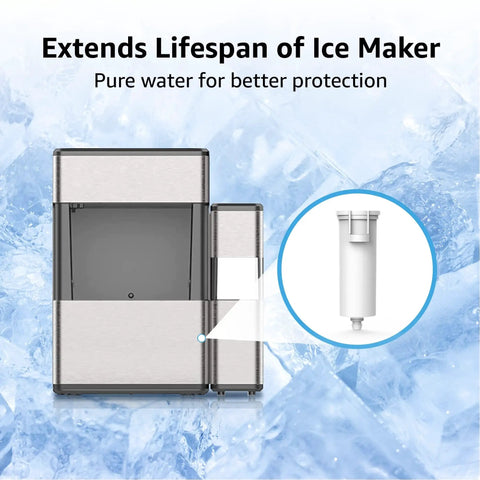 Opal Nugget Ice Maker with filter insert detail, extending appliance lifespan, P4INKFILTR compatible for GE Opal Ice Makers.