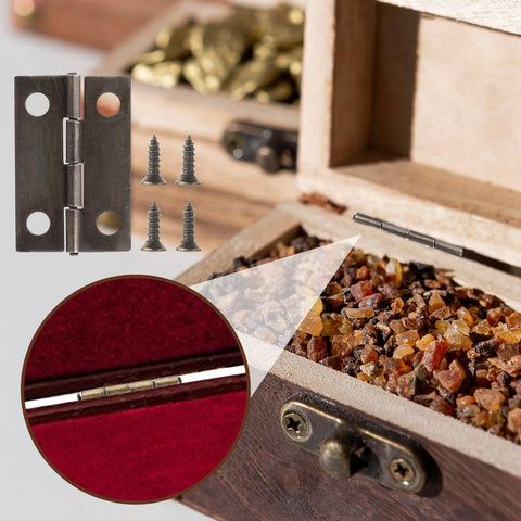 Small Stainless Steel Hinges Set For Cabinets And Wooden Boxes 30 Pcs Retro Decorative Folding Butt Hinges with 180 Degree Rotation