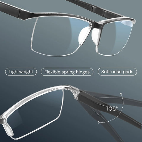 Top Tier Plus Two Point Zero Readers For Men With A Rock Solid Frame And Straight Up Blue Light Blocking Plus Uv Shielding For Game Changing Close Range Vision Daily