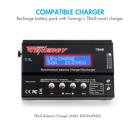 Tenergy TB6-B smart charger for Two Pack 2000mAh NiMH RC Receiver Battery With Hitec Connector, 6V rechargeable batteries