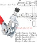 Quick Release Toggle Clamp With Straight Up Reliable 40kg Holding Capacity For Dead Simple Welding Jigs, metal, and plastic construction.