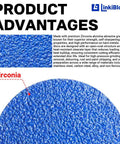 Close-up of blue zirconia abrasive texture from 50 Pcs 2 Inch R-Type Quick Change Zirconia Surface Conditioning Sanding Discs Set 36 Grit