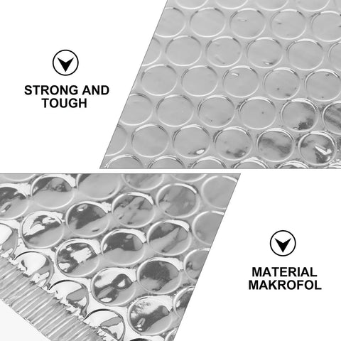 Close-up of silver bubble texture on Silver Bubble Mailers 14x16 Plus 4cm Self Sealing Padded Envelopes showing durability.
