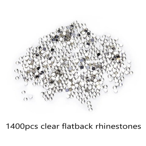 1400 clear flatback rhinestones from Rhinestone Picker Tool Set For Nail Art Dual Head Bedazzling Pen With Wax Tips Clay