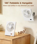Tiny But Mighty Portable Desk Fan Battery Operated and Rechargeable, Ultra Quiet 180 Degree Tilt Folding Personal Fan on desk