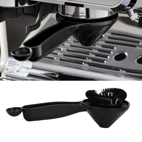 Espresso machine with Grouphead Cleaning Brush For Espresso Machines 9 Inch Nylon Bristle Brush With Protective Guard And Ergonomic Handle Stainless Steel Reinforced Pro Grade Deep Clean Compatible With Commercial Coffee Makers in use