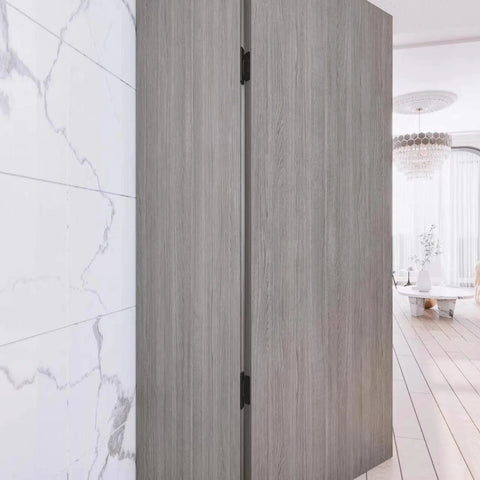 Ultra Thin Hidden Door Hinges Black For Secret Doors Invisible Concealed Butt Hinge installed in wood panel door