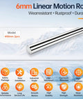 Cool 2 Pcs 6mm By 400mm Linear Motion Rods Shaft Guide Precision Rails showing chrome plated surface for smooth machine sliding.