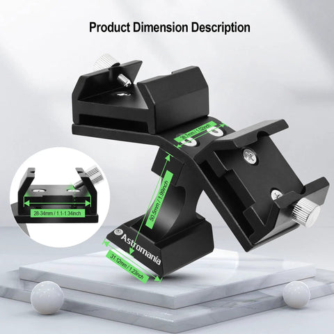 Dual Finder Scope Mount Bracket For Telescopes With Two Finder Bases Aluminum Finderscope Mounting System dimensions shown