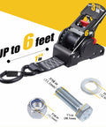 Heavy Duty Retractable Ratchet Straps 2 Inch By 6 Foot Bolt On Boat Transom Tie Down Straps For Trailer components displayed