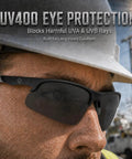Hardcore Photochromic Safety Glasses With Slick Adaptive Lenses And Uv400 Shield for serious eye protection during outdoor work.