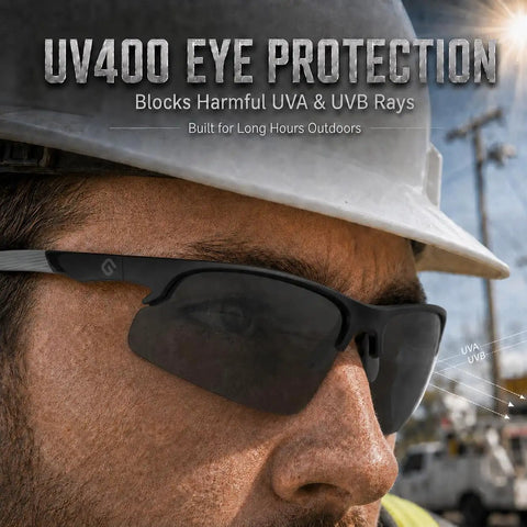 Hardcore Photochromic Safety Glasses With Slick Adaptive Lenses And Uv400 Shield for serious eye protection during outdoor work.