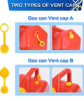 Two types of vent caps for Flexible Gas Can Spout Replacement Kit For Half Gallon One Gallon Five Gallon Ten Gallon Cans With Vent Caps