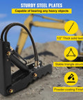 18 Inch Hydraulic Excavator Thumb With Adjustable Length And Angle, Beefy Heavy Duty Steel Wood Grabber Attachment, Welded Black Steel