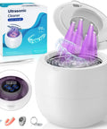 Cordless Ultrasonic Retainer Cleaner With 48kHz Vibration, 210ml Tank, 6 UV Lamps, cleaning dentures and jewelry