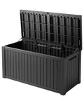 200 Gallon Waterproof Outdoor Storage Box Built Tough Resin Deck Box With Lockable Lid, UV Resistant Black Finish for patio use