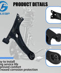 Front Lower Beefed Up Suspension Kit With Control Arm Ball Joint Sway Bar Stabilizer Link Outer And Inner Tie Rod Rack And Pinion Bellows Replacement For 2009 2010 2011 2012 2013 Toyota Corolla Matrix USA Built.