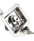 4 Pack Stainless Steel Car Trailer Door Latch T Handle Locking Paddle Entry Door Lock With 8 Keys, Rust Proof And Weather Resistant