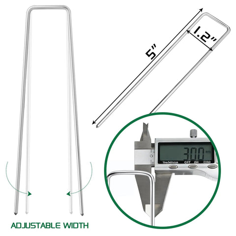 Heavy Duty Galvanized Garden Stakes 5 Inch 25 Pack With Anti Rust Ground Pins for yard and landscaping projects