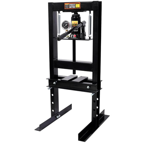 6 Ton Hydraulic Shop Press H Frame With Gauge For Precision Bearing Pressing, Heavy Duty Bending, Adjustable Black Garage Tool