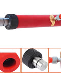 Close-up view of a red hydraulic ram from the Beastly 10 Ton Hydraulic Porta Power Lift Kit With Ram Heavy Duty Floor Jack Pump.