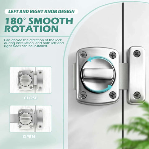 Rotary Bolt Latch Lock With Six Screws For Cabinets Windows And Bathrooms Easy Install Privacy Lock on door with smooth rotation