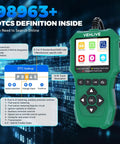 Upgraded 2025 Motorcycle Diagnostic Tool With OBD2 And Fault Code Reader shown with DTC lookup on screen