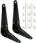 Ten Pack Beefy Black Shelf Brackets 4 By 3 Inch Metal Floating Shelf Brackets with screws and anchors for wood boards