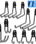 Heavy Duty Steel Garage Hooks Pack Of 10 For Organizing Power Tools Ladders Bikes And Bulk Gear With Ultra Secure Hold