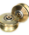 Slide Gate V Groove Caster Wheels Set 4 Inch Steel V Groove Rollers With Double Bearings 3000 LB Capacity