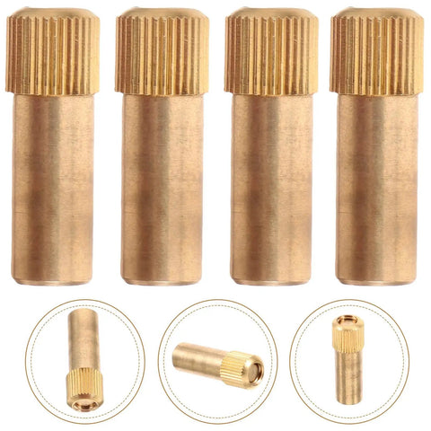 Brass Shelf Pins 4 Pack Anti Loosening Furniture Cabinet Shelf Support Pegs Heavy Duty Antique Style for Wood Shelves