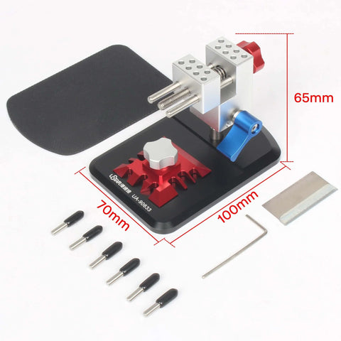 Universal Tabletop Vise Clamp For Hobbyists, Mini Workbench Vise With 360 Degree Rotation And 90 Degree Tilt shown assembled