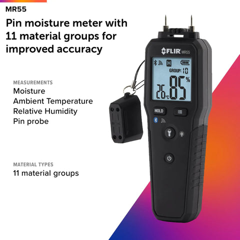 Pin Moisture Meter With Bluetooth For Instant Data Sharing Via Mobile App, Rugged Pin Probe, Waterproof Body, Real Time Readings