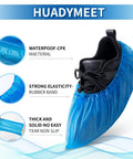 Disposable Shoe Covers Large Pack 100 Count Waterproof Non Slip Bootie Covers For Indoor And Outdoor Use showing material details
