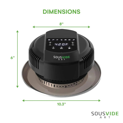 Turn Your Instant Pot Into A Real Air Fryer With A 7 In 1 Lid For 8 Qt Pots, showing dimensions 8in x 6in x 10.3in