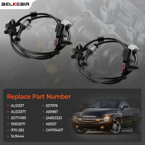 2Pcs Front Abs Wheel Speed Sensor Left Right Driver Passenger Straight Up Drop In Compatible 2002 2009 Chevy Trailblazer Gmc Envoy Buick Rainier easy swap cables with connectors.