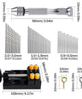 112 Piece Precision Pin Vise Hand Drill Kit With 3 Jaw Manual Drill Aluminum Alloy Non Slip Grip For Fine Detail Work, 90mm vise, bench vise