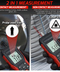 2-In-1 Tachometer With Noncontact Laser And Contact RPM Meter Gauge Tester showing digital display with 7135 RPM contact and 5179 RPM laser readings