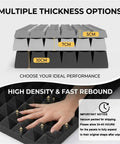 Rock Solid Peel And Stick Acoustic Foam Roll Self Adhesive Soundproof Wall Padding for Noise Reduction showcasing thickness options of 5cm, 7cm, and 10cm.