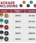 100 Pcs 1 Inch Buffing Polishing Wheel Set For Rotary Tools With One Eighth Inch Shank Includes 5 Grits 80 150 240 400 600