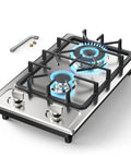 Two Burner Portable Gas Stove On The Go With Stainless Steel Build For RVs Apartments And Outdoor Kitchens 12 Inch Cooktop